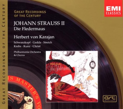 Strauss , Johann - Die Fledermaus (Karajan, Schwarzkopf, Gedda, Streich, Krebs, Kunz, Christ)