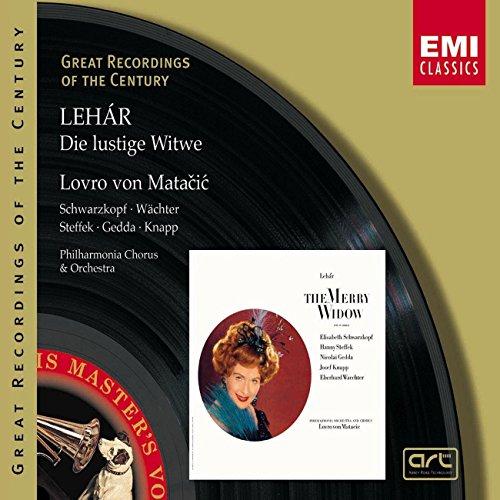 Lehar , Franz - Die lustige Witwe (Matacic, Schwarzkopf, Wächter, Steffek, Gedda, Knapp)