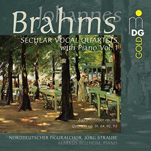 Brahms , Johannes - Secular Vocal Quartets With Piano 1 (Zigeunerlieder, Op. 103 / Quartets, Op. 31, 64, 92, 112 (Bellheim, Straube, Nordeutscher Figuralchor) (SACD)