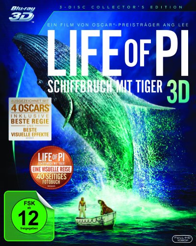 Blu-ray - Life of Pi - Schiffbruch mit Tiger 3D (3-Disc Collector's Edition)