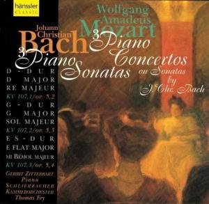 Zitterbart , Gerrit & Schlierbacher Kammerorchester & Fey , Thomas - Bach: 3 Piano Sonatas, Opp. 5,2, 5,3, 5,4 / Mozart: 3 Piano Concertos On Sonatas By Bach, KV 107,1, 107,2, 107,3