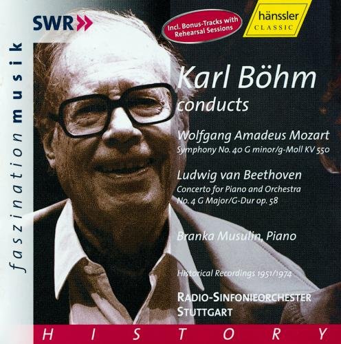 Böhm , Karl - Karl Böhm Conducts Mozart: Symphony No. 40, KV 550 / Beethoven: Concerto For Piano And Orchestra No. 4, Op. 58 (Musulin, RSOS, Böhm)