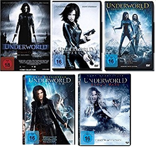  - Underworld 1-5 (Underworld - Evolution - Aufstand der Lykaner - Awakening - Blood Wars) FSK-18 DVD Set - Deutsche Originalware [6 DVDs]