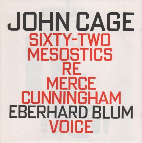 Cage , John - Sixty-Two Mesostics Re Merce Cunningham (Blum)