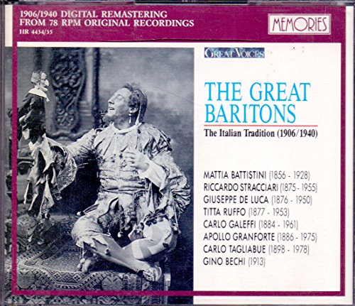 Sampler - The Great Baritons - The Italian Tradition (1906 - 1940)