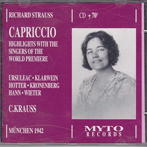 Strass , Richard - Capriccio (Ursuleac, Klarwein, Hotter, Kronenberg, Krauss, Orchester der Bayrischen Staatsoper)