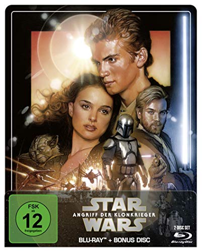 Lee, Christopher, Jackson, Samuel L., August, Pernilla, Oz, Frank, Portman, Natalie, Morrison, Temuera, McGregor, Ewan, McDiarmid, Ian, Christensen, Hayden, Lucas, George, Lee, Christopher, Jackson, S - Star Wars: Episode II - Angriff der Klonkrieger - Steelbook Edition [Blu-ray]