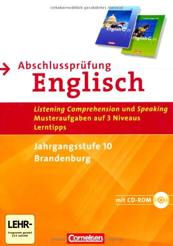  - Abschlussprüfung Englisch - English G 21; Brandenburg; 10. Schuljahr; Arbeitsheft, (inkl. CD)