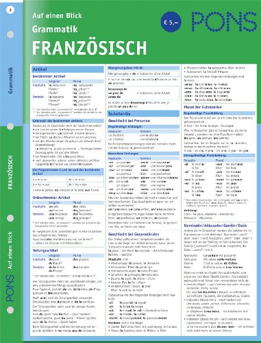  - PONS Grammatik auf einen Blick. Französisch