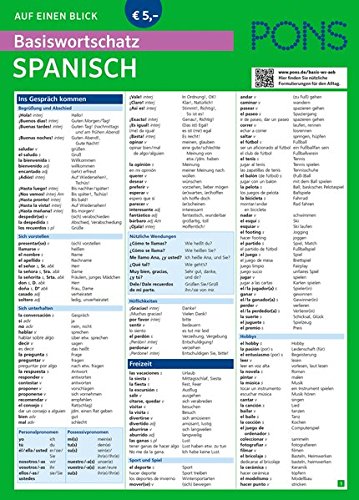  - PONS Basiswortschatz auf einen Blick Spanisch: Kompakte Übersicht, ca. 1.000 Wörter nach Themen sortiert (PONS Auf einen Blick)