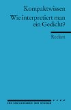  - Kompaktwissen. Einführung in die Verslehre: Für Schülerinnen und Schüler