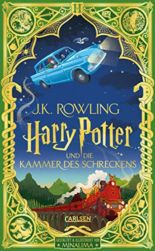 Rowling, J.K., MinaLima, Fritz, Klaus - Harry Potter und die Kammer des Schreckens: MinaLima-Ausgabe (Harry Potter 2): farbig illustrierte Prachtausgabe mit Goldprägung und zauberhaften Papierkunst-Elementen zum Ausklappen