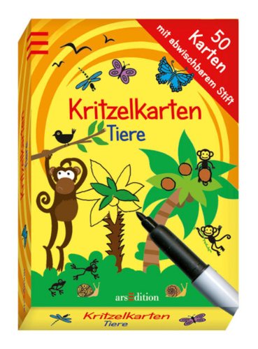  - Kritzelkarten Tiere: mit abwischbarem Stift (50 Karten)