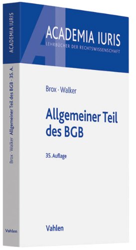  - Allgemeiner Teil des BGB