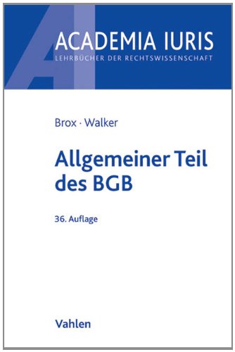  - Allgemeiner Teil des BGB