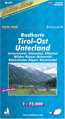  - Bikeline Radkarte Tirol Ost Unterland. 1 : 75 000. Mit UTM-Netz. (RK-A12) Unterinntal, Stubaital, Zillertal, Wilder Kaiser-Brixental, Kitzbüheler Alpen, Karwendel